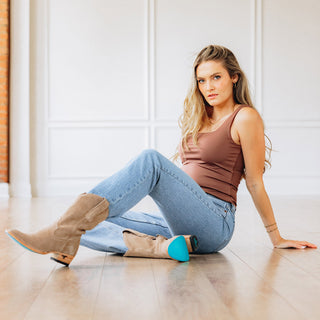 Plain Jane Midi - Latte Suede