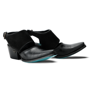 Plain Jane Slingback Mule - Soft Black Suede