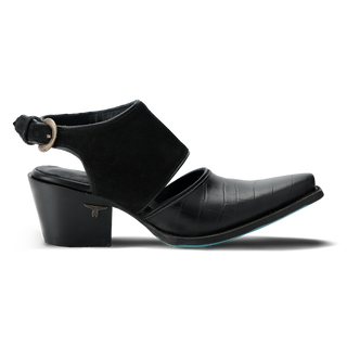 Plain Jane Slingback Mule - Soft Black Suede