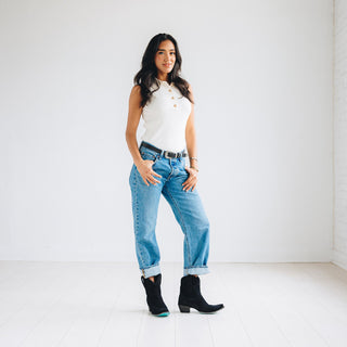 Emma Jane Bootie - Soft Black Suede