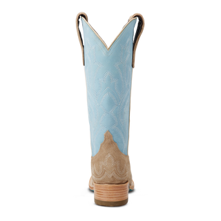 Saratoga Square Boot - Latte Suede and Powder Blue
