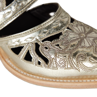 Robin Cut Out Slingback Mule - Champagne Metallic