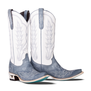 Lexington Boot - Washed Denim/Matte White